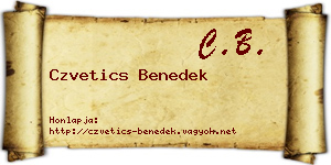 Czvetics Benedek névjegykártya