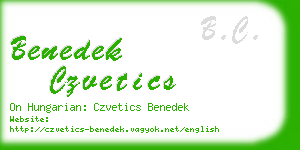 benedek czvetics business card